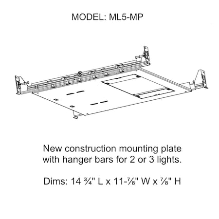 Jesco ML5 NC Mounting Plate w Hanger Bars ML5-MP